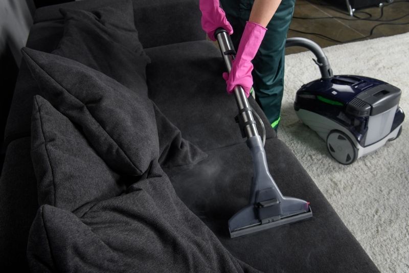 thoroughly cleaning the upholstery